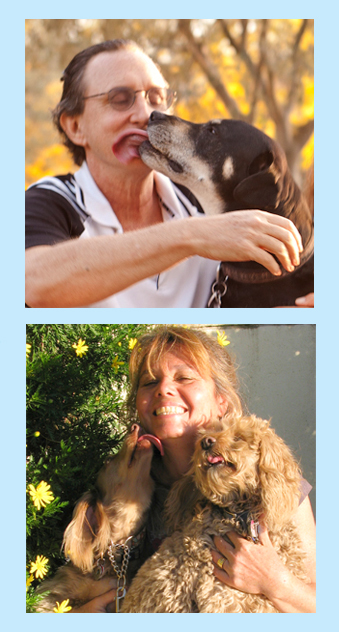 Shan and Dan with Pups